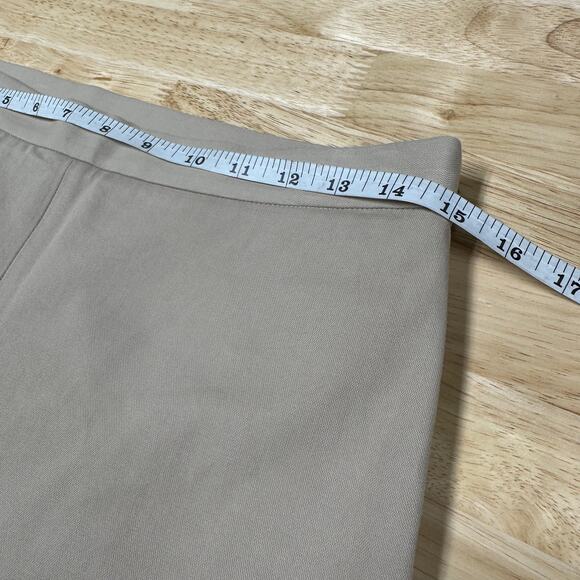 St. John NWT Ankle Zip Stretch Gabardine Pants Beige Size 6 Flat Front Side Zip - Picture 9 of 12